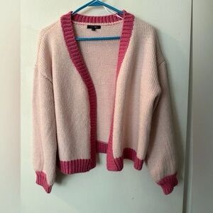 Papermoon Pink Open-Front Cardigan Sweater